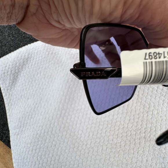 Prada Black and Blue Geometric Sunglasses - Picture 8 of 17